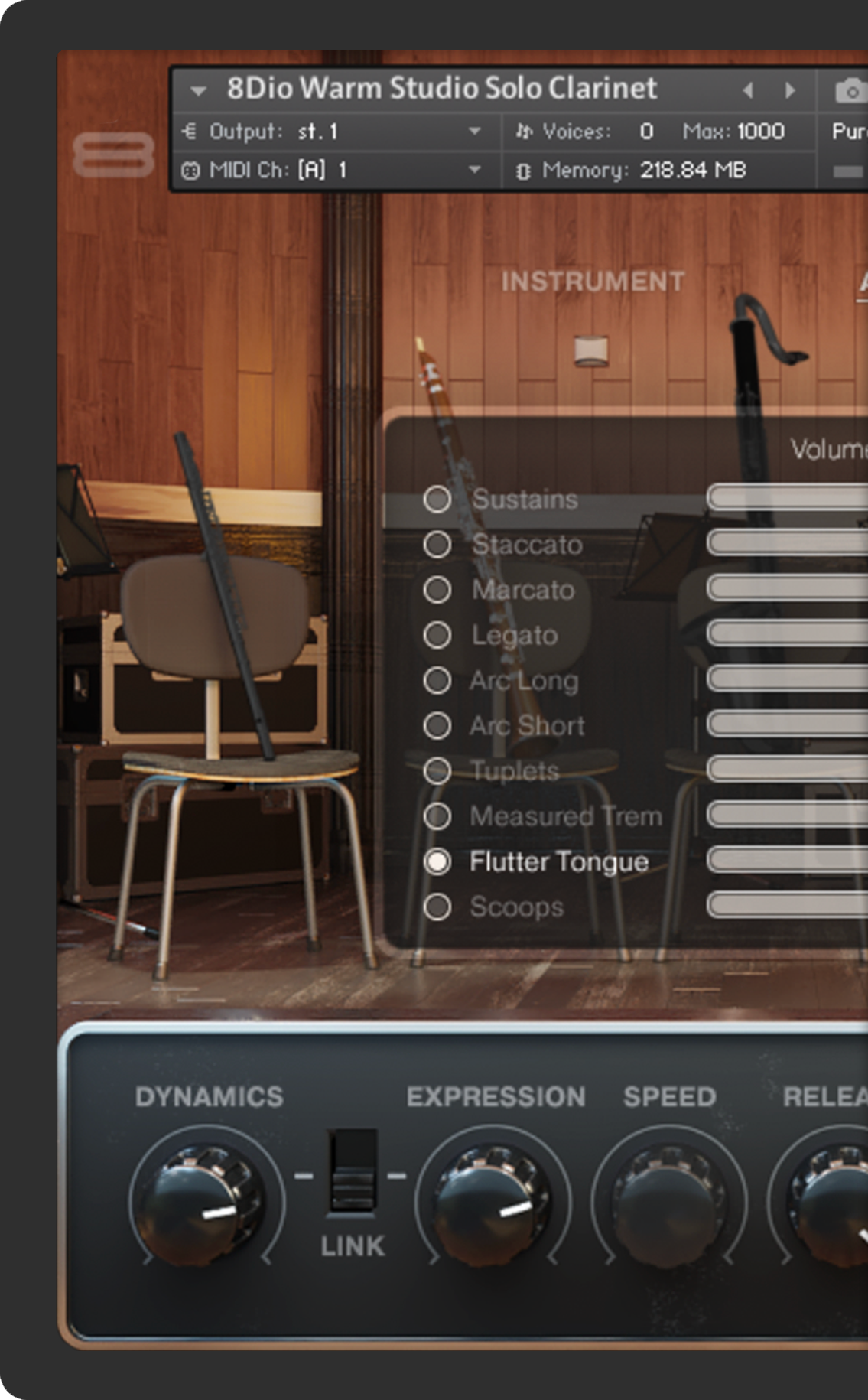 Warm Studio Woodwinds Solo Clarinet